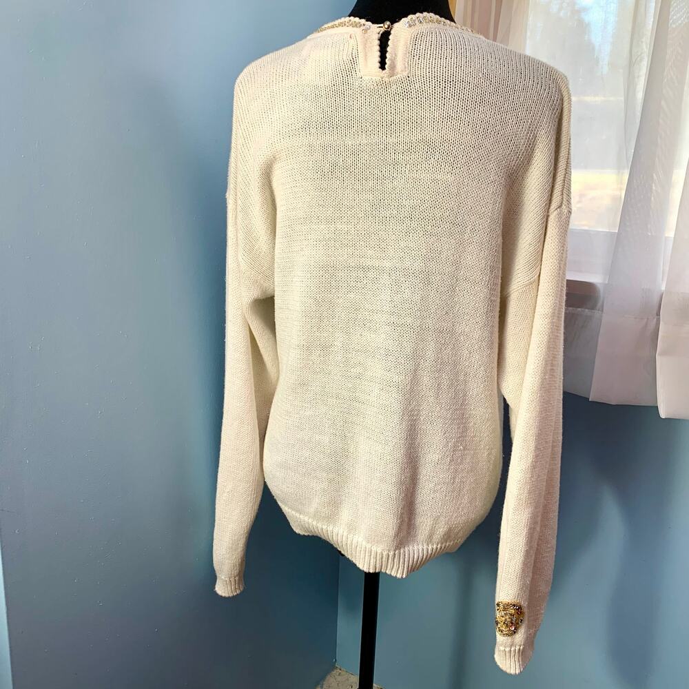 Celina Yang Vintage Sweater with Beading and Sequins Size Large - Picture 5 of 8